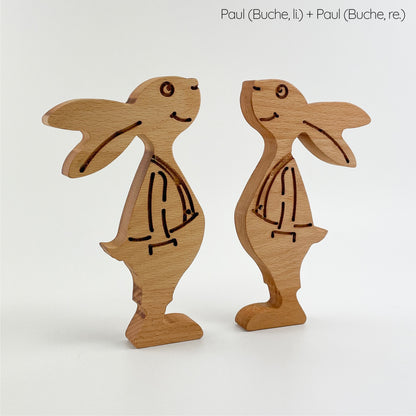 Osterhasen aus Holz - Paul & Paula im Set