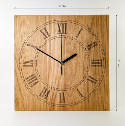 Holz-Wanduhr rund+eckig - Remus